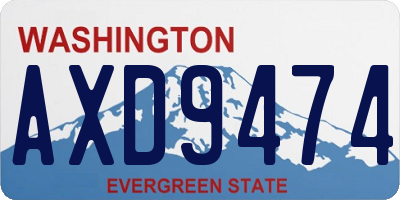 WA license plate AXD9474