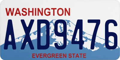 WA license plate AXD9476