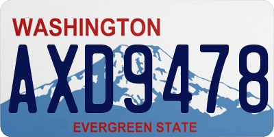 WA license plate AXD9478