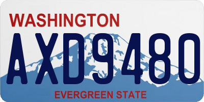 WA license plate AXD9480