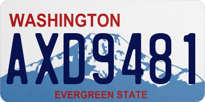 WA license plate AXD9481
