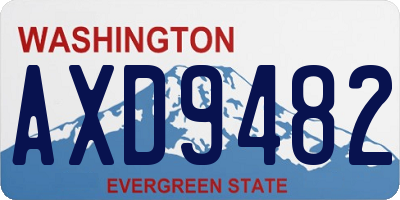WA license plate AXD9482