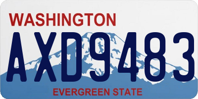 WA license plate AXD9483