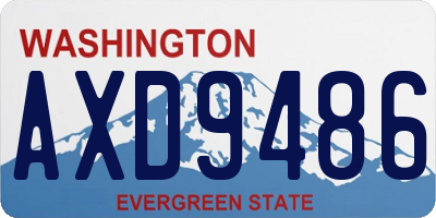 WA license plate AXD9486