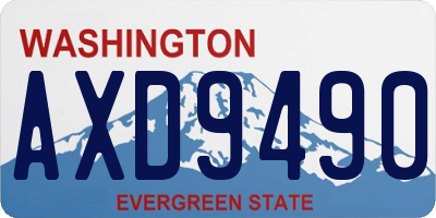 WA license plate AXD9490