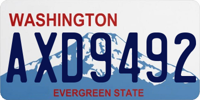 WA license plate AXD9492