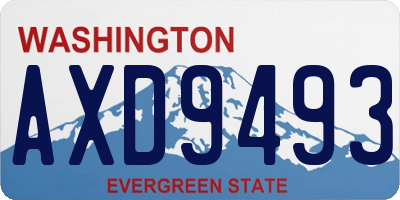 WA license plate AXD9493