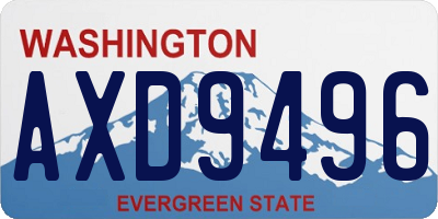 WA license plate AXD9496