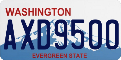 WA license plate AXD9500