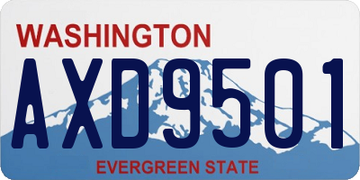 WA license plate AXD9501