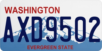 WA license plate AXD9502