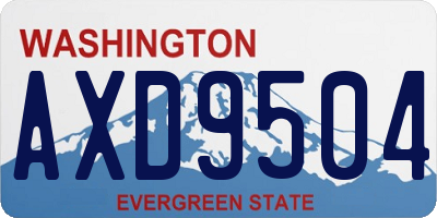 WA license plate AXD9504