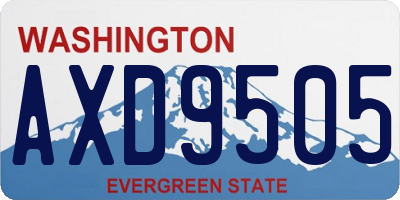 WA license plate AXD9505