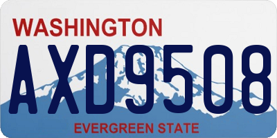 WA license plate AXD9508