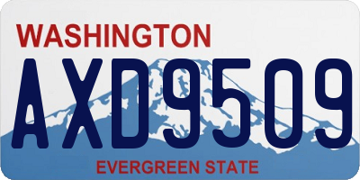 WA license plate AXD9509