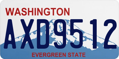 WA license plate AXD9512