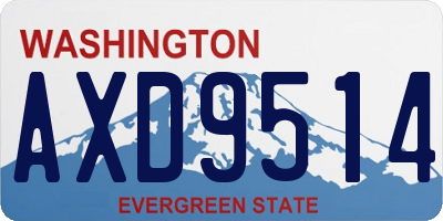 WA license plate AXD9514
