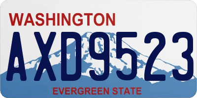 WA license plate AXD9523