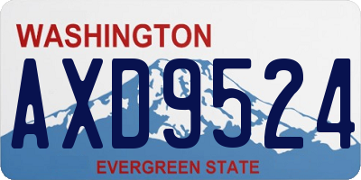 WA license plate AXD9524