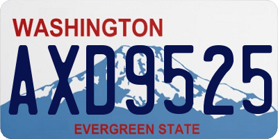 WA license plate AXD9525
