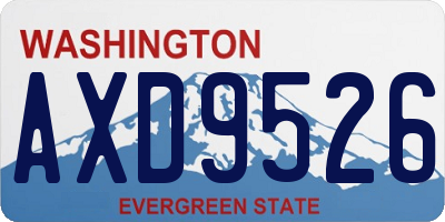 WA license plate AXD9526