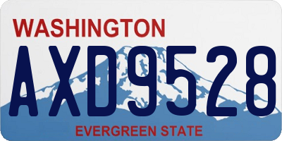 WA license plate AXD9528