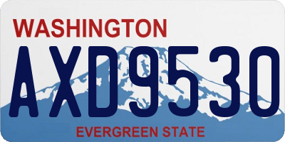 WA license plate AXD9530