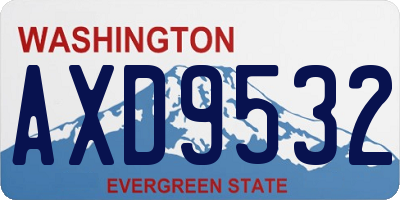 WA license plate AXD9532