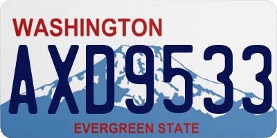 WA license plate AXD9533