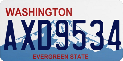 WA license plate AXD9534