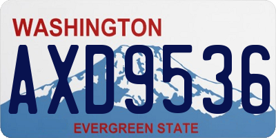 WA license plate AXD9536