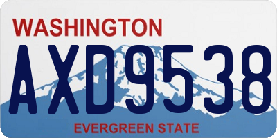 WA license plate AXD9538