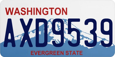 WA license plate AXD9539