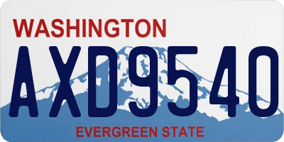 WA license plate AXD9540