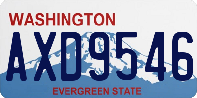 WA license plate AXD9546