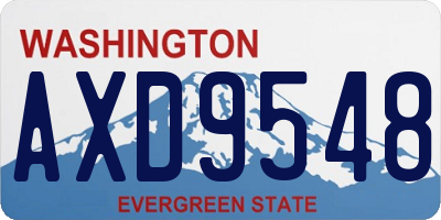 WA license plate AXD9548