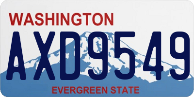 WA license plate AXD9549