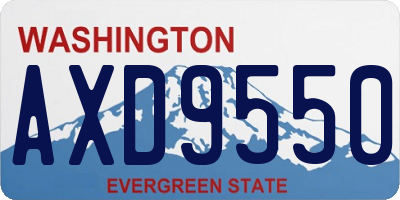WA license plate AXD9550