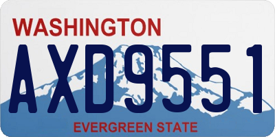 WA license plate AXD9551