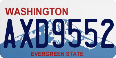WA license plate AXD9552