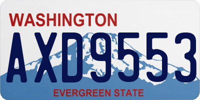 WA license plate AXD9553
