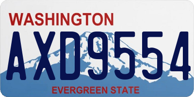 WA license plate AXD9554