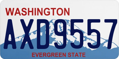 WA license plate AXD9557