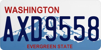 WA license plate AXD9558