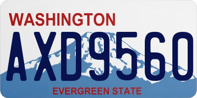 WA license plate AXD9560
