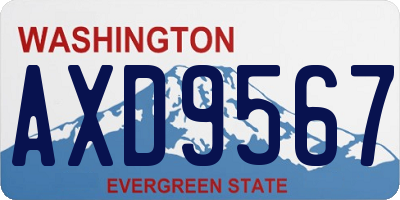 WA license plate AXD9567
