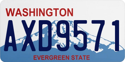 WA license plate AXD9571