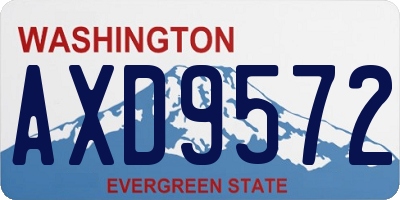 WA license plate AXD9572