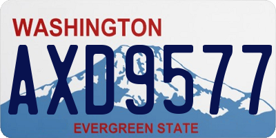 WA license plate AXD9577