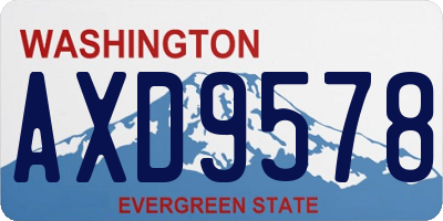 WA license plate AXD9578